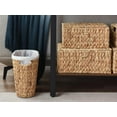 thumbnail image 2 of Handwoven Water Hyacinth Wicker Waste Basket with Built-in Handles for Bedroom & Bathroom - 1 Pack, 2 of 5