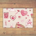 thumbnail image 5 of XMXY Area Rugs Doormat Outdoor Entrance , Valentines Pink Flower Heart Facecloth Non-slip Floor Mat Rug for Living Room Kitchen Sink Area Indoor 72"x48", 5 of 9