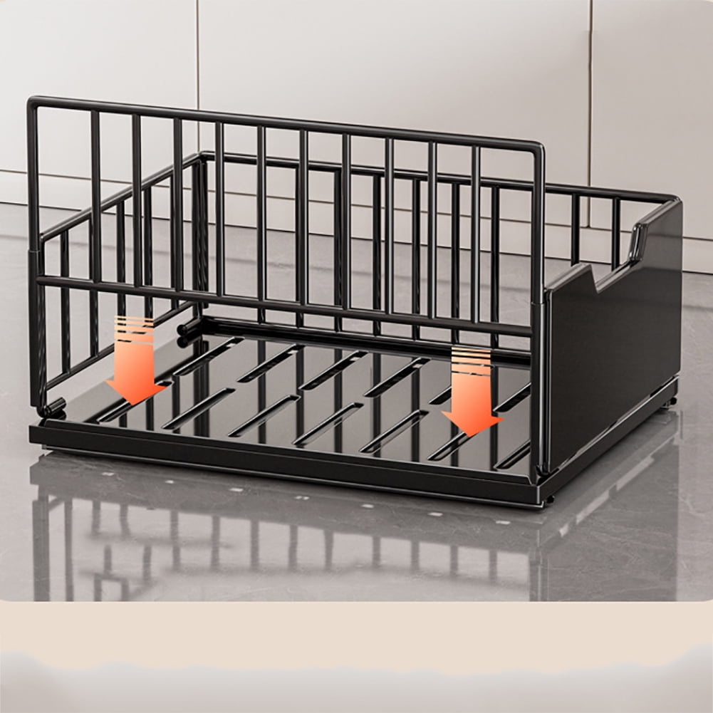 Pull Out Kitchen Cabinets Organizer, Pantry Pull Out Shelves, Metal Slide Out Storage Drawers for Cabinets, Bathroom Cabinet Organizer Black Short/Heightened 25/30cm Basket