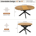 thumbnail image 4 of 43.2"-59.2" Extendable Round Dining Table Set for 4-6,7 Piece Round Kitchen Table Set with 6 Upholstered Chairs for Kitchen Living Room, Space Saving, 4 of 6