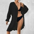 thumbnail image 5 of CFLVAEK Swimsuit Cover Up for Women Beach Vacation Button Down Shirts Kimono Cardigan Casual Long Sleeve Cover Ups Swimwear 2025 Free Size, 5 of 7