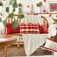 thumbnail image 5 of Valentine''s Day Red and White Love Throw Pillow Covers, 12 x 20 Inch Hello Valentine Plaid Wedding Cushion Case Decoration for Sofa Couch Set of 4, 5 of 6