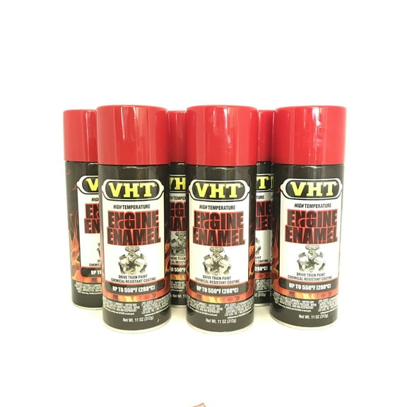 VHT SP121-6 PACK RED Engine Enamel High Heat Drive Train Paint - 11 oz