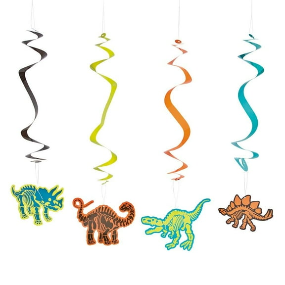 Dino Dig Dangling Swirls - Party Decor - 12 Pieces