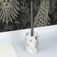 thumbnail image 5 of Evideco French Home Goods Marble Vented Modern Patterned Toilet Brush and Holder Set with Toilet Brush, White, 5 of 7
