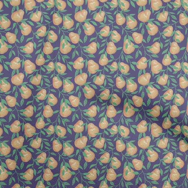 oneOone Polyester Spandex Orange Fabric Pear Fabric For Sewing Printed Craft Fabric By The Yard 56 Inch Wide