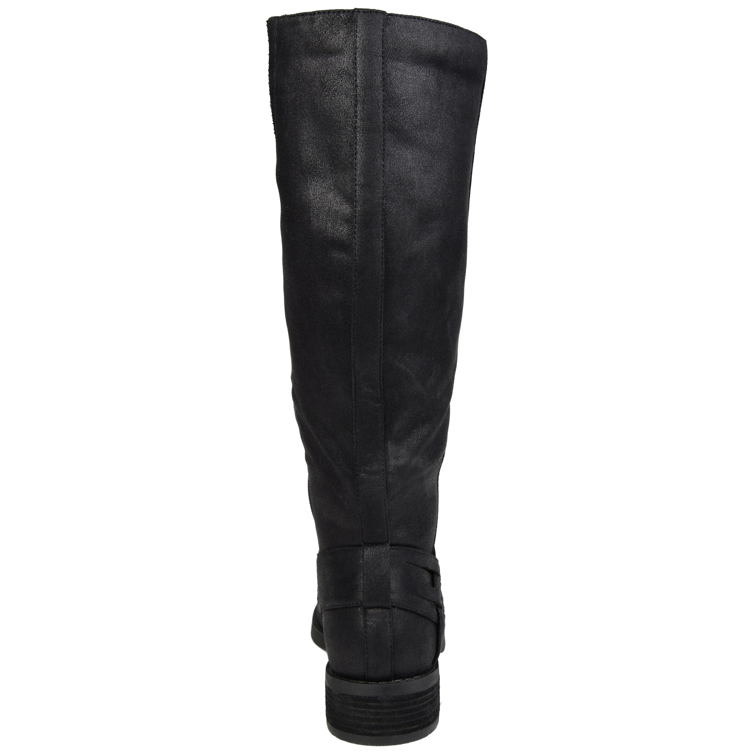 Journee Womens Meg Wide Calf Stacked Heel Riding Boots