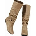 thumbnail image 2 of Women's Knee High Boots Winter Comfy Slip On Riding Boots Ladies Thigh High Flat Wide Mid Calf Boots, 2 of 5
