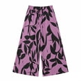 thumbnail image 3 of Womens Wide Leg Dress Pants Plus Size Flowy Floral Print Drape Lace Elasticity Wide Leg Casual Pants Drawstring Elastic Waist Comfy Loose Fit Dress Pants, 3 of 6