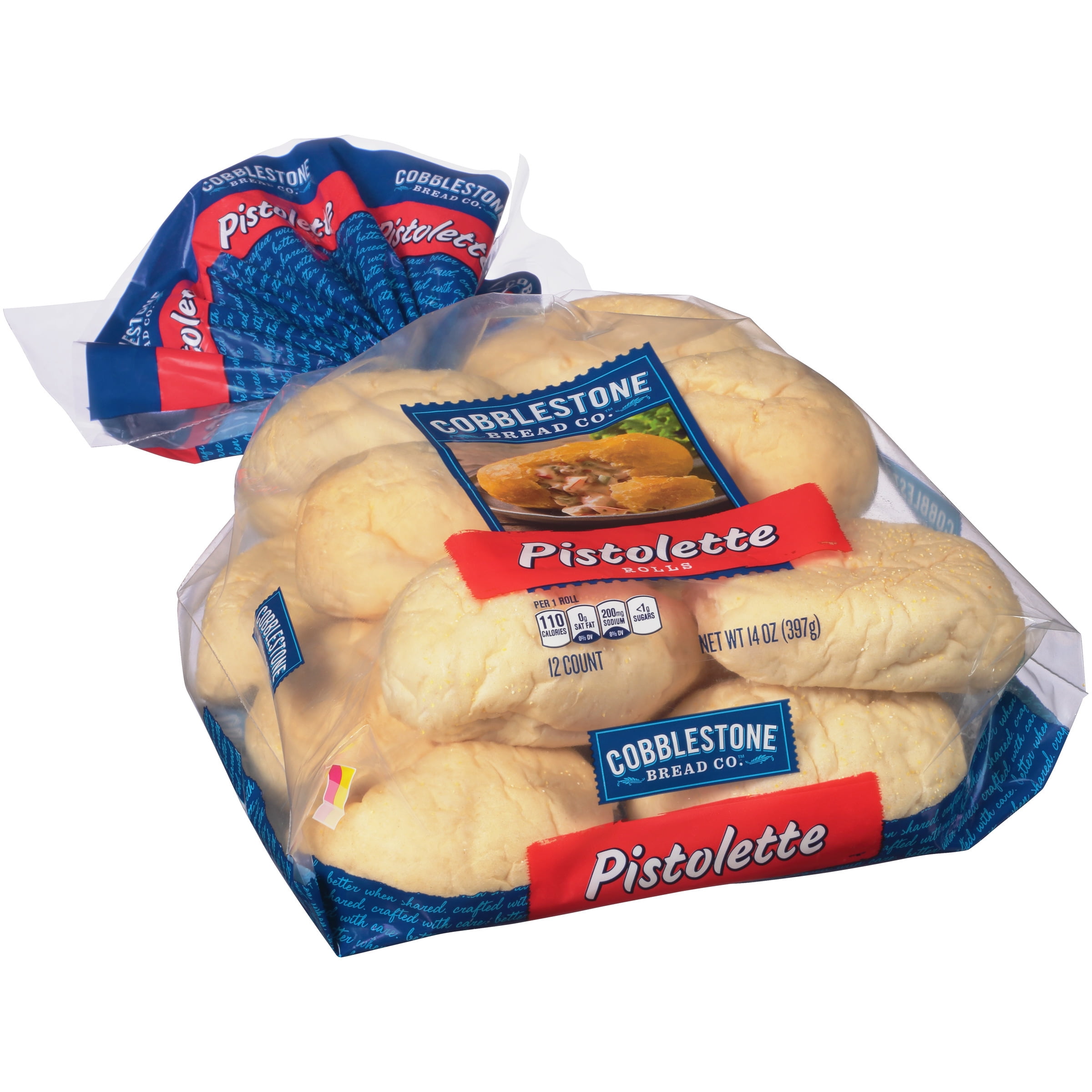 Cobblestone Bread Company Pistolette Rolls, 14 oz, Shelf-Stable