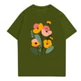 thumbnail image 3 of NAMTYQX Mens Graphic T-Shirts Plus Size Graphic Short Sleeved Breathable Crewneck Casual Lightweight Hawaiian Baggy Cool Mens T Shirts Army Green Size S, 3 of 5
