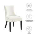 thumbnail image 3 of Side Dining Chair, Nailhead, Set of 2, White, Velvet, Modern Contemporary, Kitchen Room Cafe Bistro Restaurant Hospitality, 3 of 9