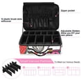 thumbnail image 4 of Large Travel Artist Makeup Bag With Adjustable Dividers &12 Brush Slots Portable Cosmetic Organizer Summer Elements Sticker, 4 of 7