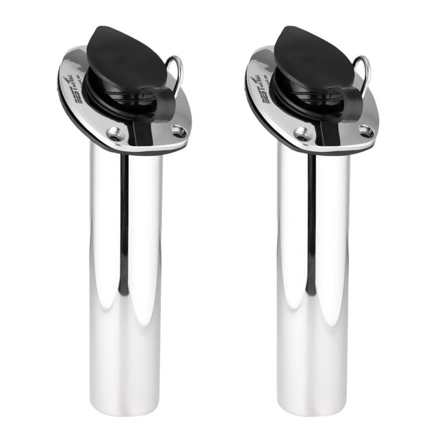 2x Soporte de caña de pescar Montaje empotrado de acero inoxidable Soporte de caña de pescar para barco de 30 degree Soledad Soporte de caña de pescar