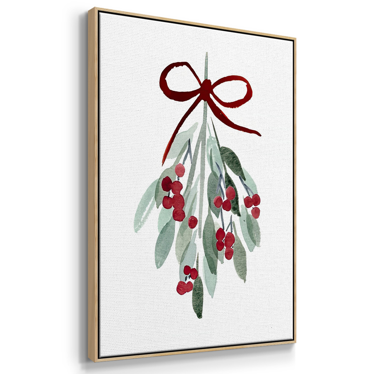 Come Across II - Framed Gallery Wrapped Holiday Canvas - 25 x 37 - Natural Wood Frame
