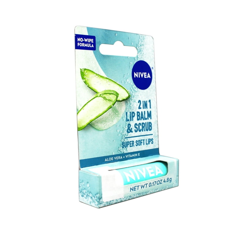Nivea, 2 in 1 Lip Balm & Scrub, Aloe Vera