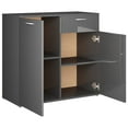 thumbnail image 1 of vidaXL Sideboard High Gloss Grey 80x36x75 cm Engineered Wood, 1 of 5