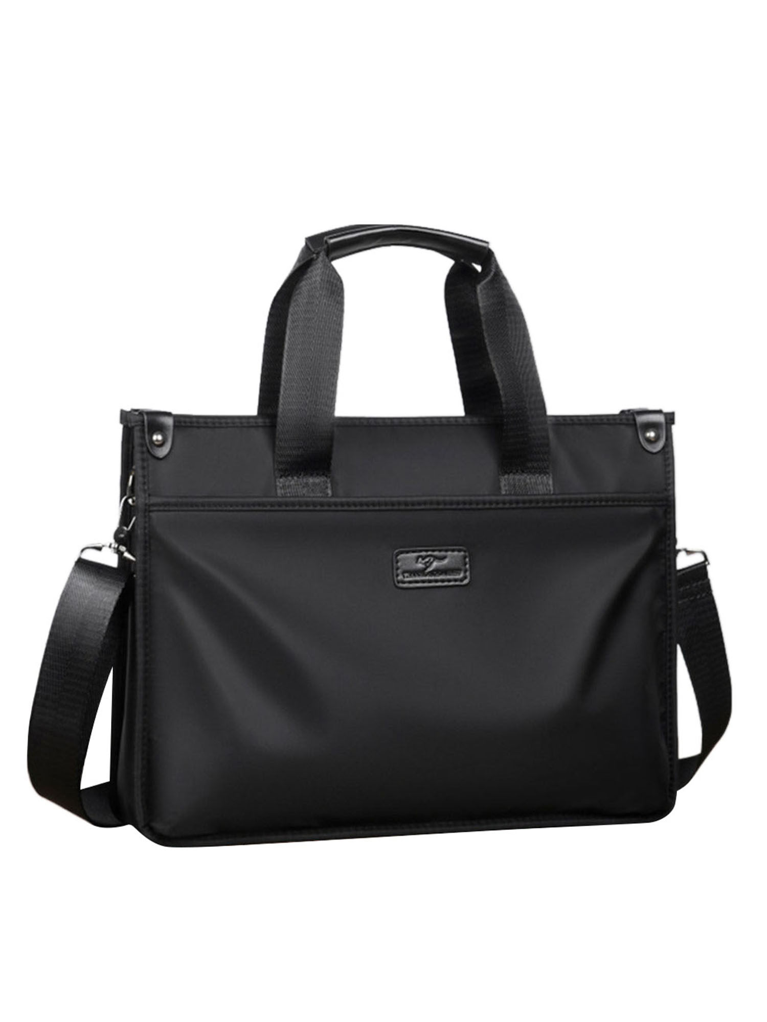 Frontwalk Men Briefcases Zipper Shoulder Bag Large Capacity Oxford