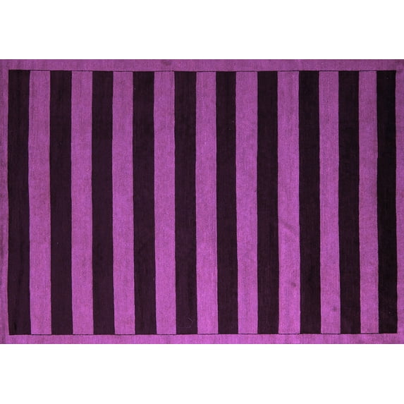 Ahgly Company Indoor Rectangle Abstract Purple Modern Area Rugs, 5' x 7'