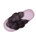 thumbnail image 2 of uublik Sleepers Womens Fuzzy Slippers Memory Foam Open-Toe Slippers Soft Fleece Indoor Shoes Indoor/Outdoor Slippers, Purple, 2 of 7