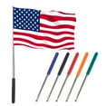 thumbnail image 5 of 1.2/1.6M Telescopic Tour Guide Flag Pole with Non-slip Handle Heavy Duty Stainless Steel Extendable Teacher Pointer Banner Handheld Flag Pole, 5 of 8