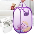 thumbnail image 5 of RZJZGZ Cesto para la colada plegable de malla emergente con bolsillo lateral, cesta para la colada, bolsa de almacenamiento con asas de transporte para ropa sucia (paquete de 2), 5 of 5