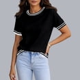 thumbnail image 2 of jiaxiM Short Sleeve Sweater for Women Light-Weight Crew Neck Summer Tops Dressy Casual Women's Clothes 2026, S-XXL, 2 of 5