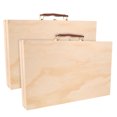 thumbnail image 1 of Caja de suministros para arte (2 unidades): Estuche portátil de madera para arte con cierres de seguridad, estuche de herramientas para artistas, caja de herramientas de madera para sellos y pinceles., 1 of 6