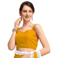 thumbnail image 3 of Women's Georgette Partywear Saree Ruffle Frill Sari with Readymade Blouse , Color: Dark Yellow | Size: 38, 3 of 6