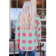 thumbnail image 2 of ABPHQTO Chaqueta extragrande de mujer con estampado de cuadros rosa, 2 of 5