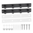 thumbnail image 1 of Unique Bargains Coat Rack Wall Mount, 2 Pcs 11" Metal Round Wall Hooks Rail with 4 Hooks, Black, 1 of 5