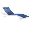 thumbnail image 3 of Modway Chaise Longue de Patio en Aluminium et Maille, Blanc et Marine, 3 of 4