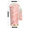 thumbnail image 3 of Stainless Steel Coffee Cup 7.7×2.6×3.5in Tapered Design Nylon Woven Wrist Strap Portable Durable Cup Bottom With Non-Slip Sticker Pink Marble_4, 3 of 8