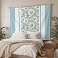 thumbnail image 3 of Blue Daisy Tapestry for Bedroom Wall Hanging Tapestry, Farmhouse Floral Blue Striped Ceiling Backdrop Tapestries Poster Blanket Wall Decor for Teens Room Living Room Dorm 59" x 79", 3 of 8