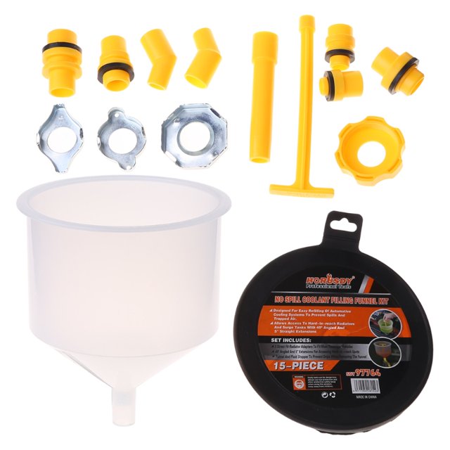 CAROOTU 15Pcs Plastic Filling Funnel Spout Pour Oil Tool Spill Proof Coolant Filling