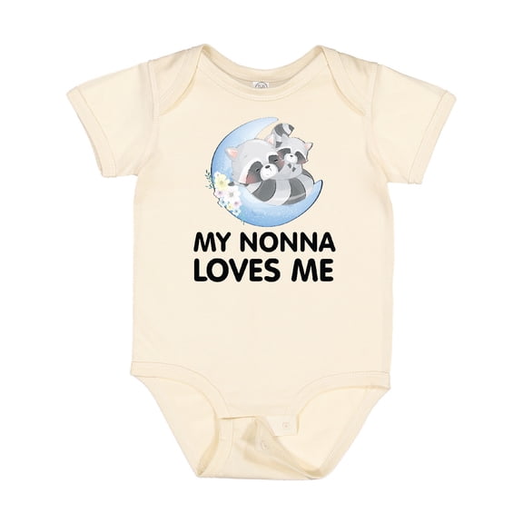 Inktastic Raccoon My Nonna Loves Me Boys or Girls Baby Bodysuit