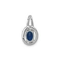 thumbnail image 3 of 4/5 Carat (Ctw) Dark Blue Sapphire Drop Pendant Necklace with Diamonds 1/10 Carat (Ctw) in 14K White Gold for Women, 3 of 6
