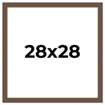 28x28 Frame Brown Farmhouse Solid Wood Picture Frame Width 1.5 Inches | Interior Frame Depth 0.5