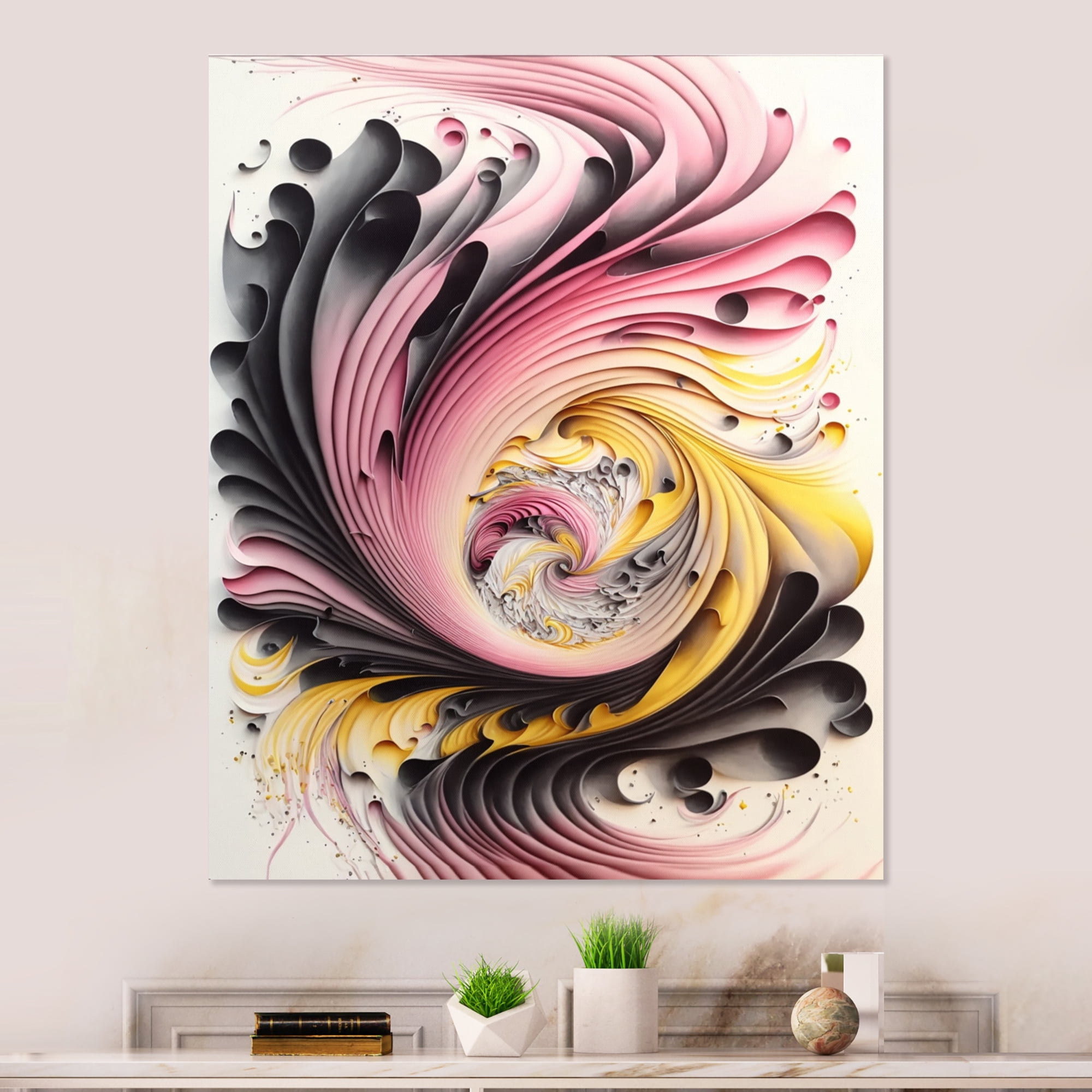 Designart Multi-Color Paint Swirl I Canvas Wall Art