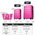 thumbnail image 5 of LuckyNote Hardshell Luggage Set 2 Pieces with Tote Bag, Spinner Suitcase with TSA Lock Lightweight 20 Inch and 24 Inch, Pink, 5 of 9