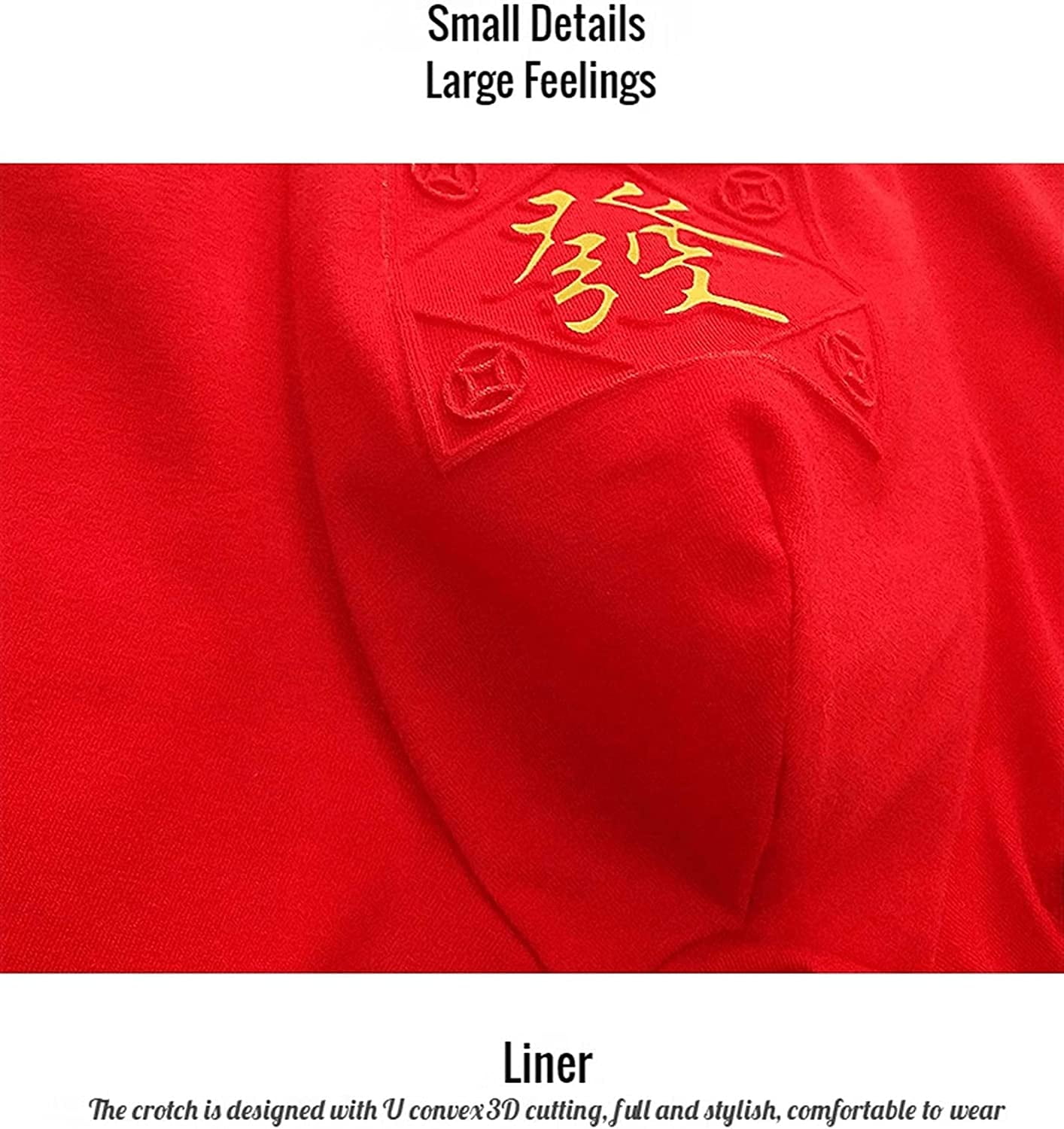Kukuzhu Chinese New Year FA CAI Men Underwear, Red Lucky Soft RABIT Year  Shorts Boxer Briefs Panties for Spring Festival 