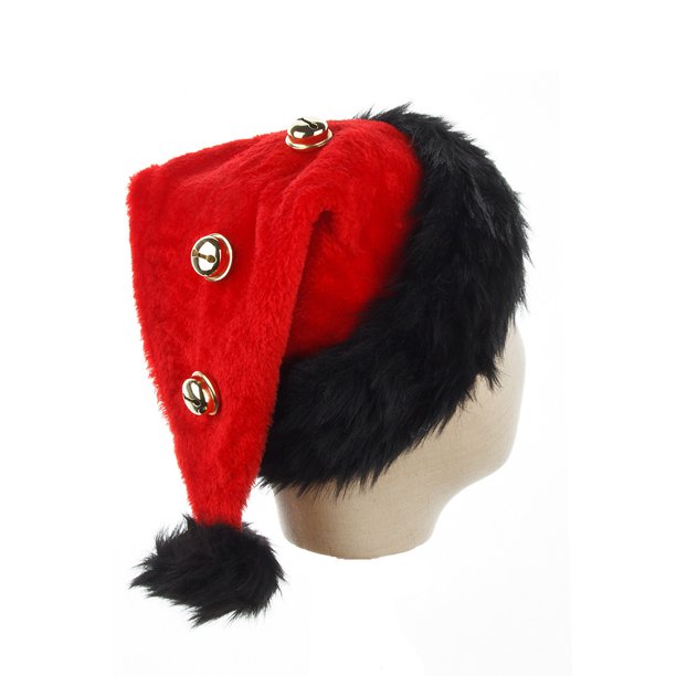 Christmas Santa Hat with Jingle Bell, Festive Holiday Party Hat for Adults, Christmas Tree Decorations, Santa Claus Accessory for Xmas Party, Family Gathering, Office Celebration, Caroling Events