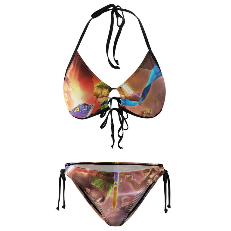 The Legend of Zelda Link's Awakening Women Bikini Set Sexy Two Pieces Halter String Swimsuit Triangle Briefs Tie Side Bottom - Walmart.com The Legend of Zelda Link's Awakening Women Bikini Set Sexy Two Pieces Halter String Swimsuit Triangle Briefs Tie Side Bottom - Walmart.com