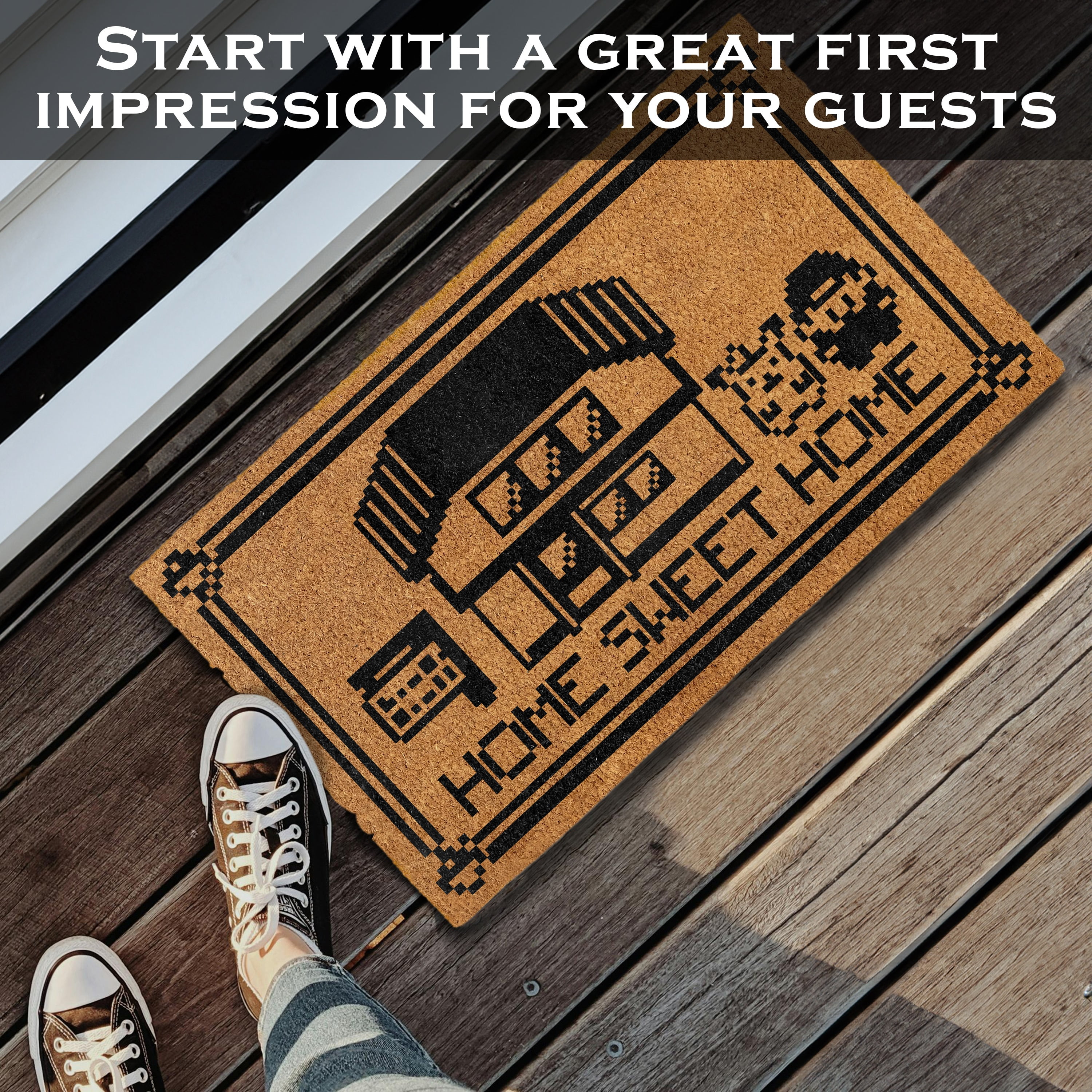 MAINEVENT Home Sweet Home Anime Doormat 30x14 Inch, Geeky Outdoor Welcome Mat
