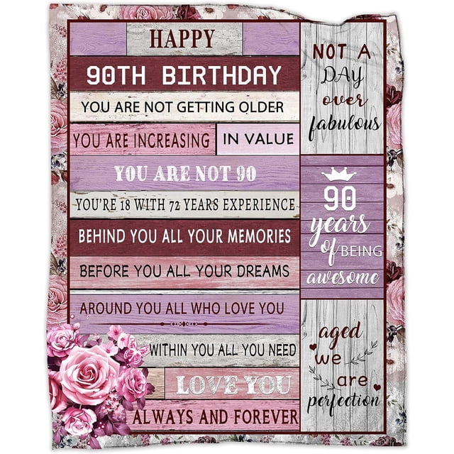 LHSHID 80th Birthday Gifts for Women 80th Birthday Thrown Blanket 80 Years Old Gifts Ideal for Him Her Blanket Gift for Yess Wife Friends 80th Birthday Blanket Decorations 60x80in