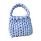 thumbnail image 5 of Bolso de crochet para mujer, bolso de mano informal, ligero, para compras, cartera de mano, hecho a mano azul, 5 of 9