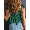 thumbnail image 4 of Asyoly Womens Summer Casual Square Neck Tank Top Sleeveless Smocked Blouses Floral Tops For Wome, 4 of 7