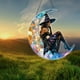 thumbnail image 1 of Witch With Crystal Pendant Acrylic Wall Hanging Home Decoration, 1 of 7
