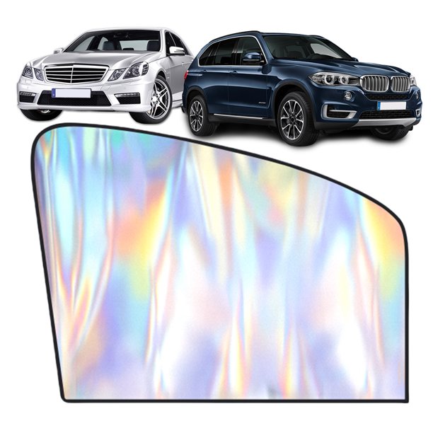 Parasol Magnético Colorido Con Láser para Coche Cortinas Laterales Tela Reflectante Plateada Titanio Opaco para Pasajero Delantero Novedad 2024
