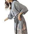 thumbnail image 1 of LUXUR Peignoir Ceinturé pour Femmes, Pyjama Léger pour la Maison, Gris, P, 1 of 2